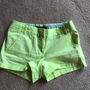J. Crew Chino Shorts in Neon Green